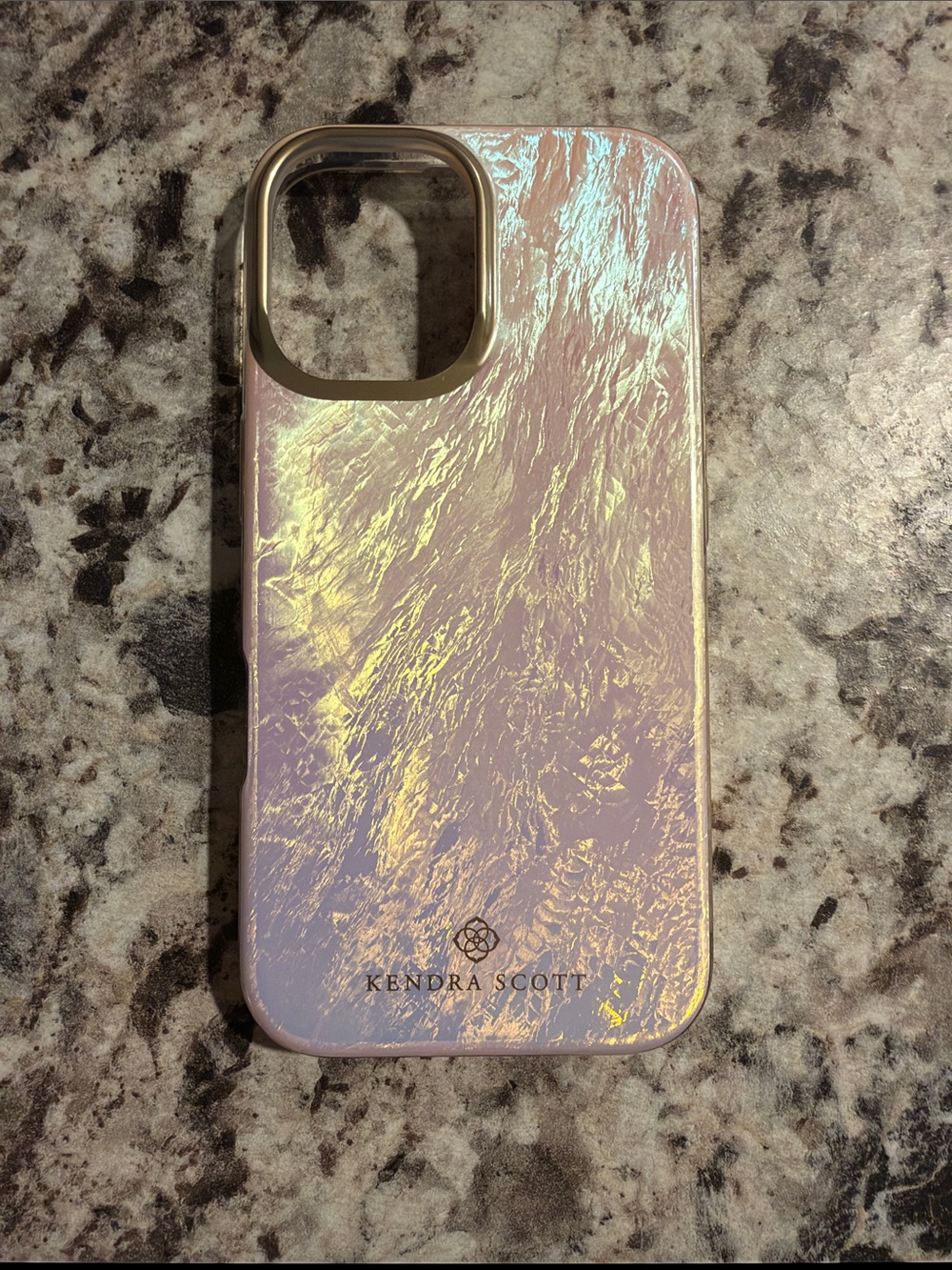 Kendra Scott Iridescent Pink and Gold Phone Case